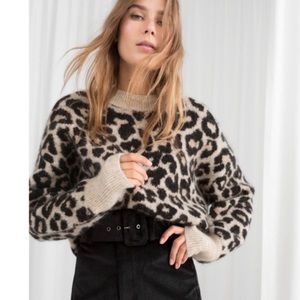 & Other Stories animal print oversized sweater